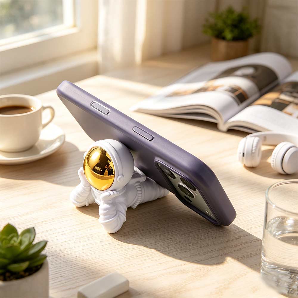 Cartoon Astronaut Bracket Desk Organizer Lazy Bracket Desktop Astronaut Ornaments  Student Dorm