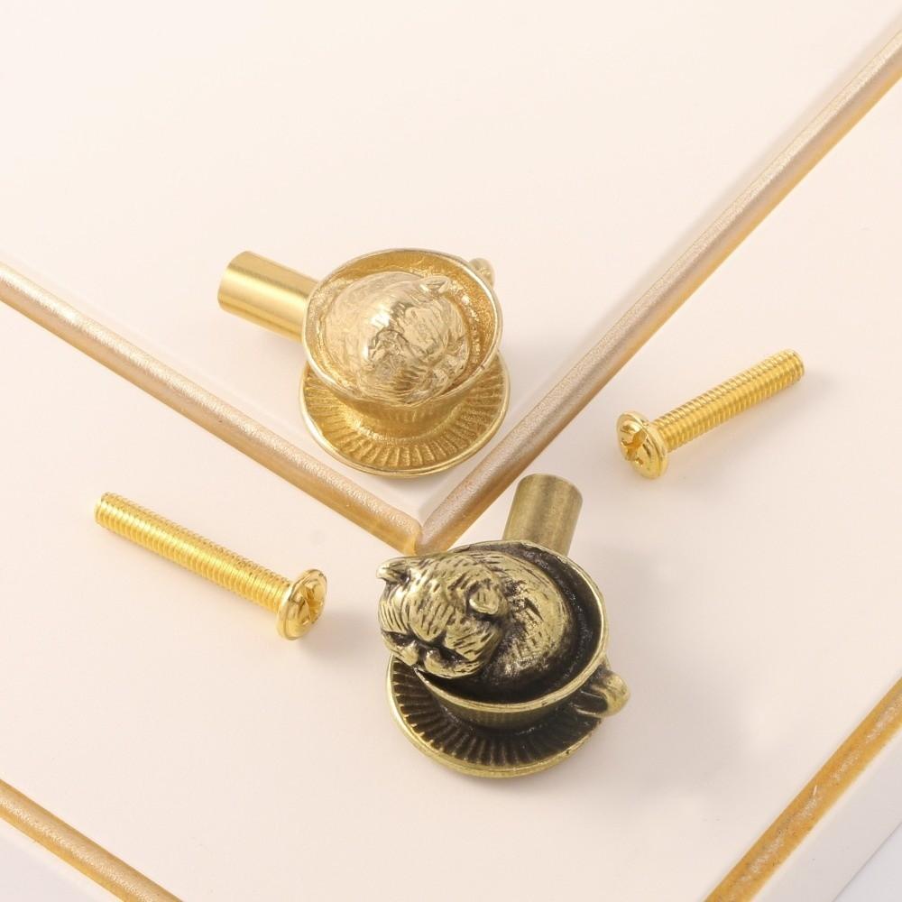 Vintage Cat Furniture Handle Animal Shaped Handles Cupboard Drawer Pulls  For Kitchen Wine Cabinet