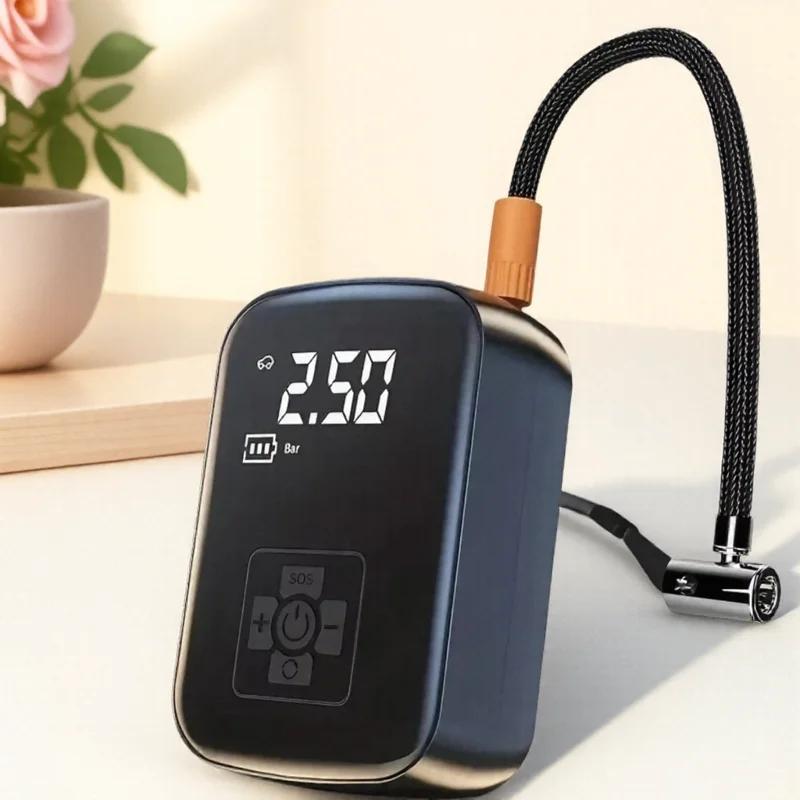 

Digital LCD Wireless Car Tire Inflator Pump Portable Air Compressor for Motorcycle Bicycle Boat Inflatable Tires and Balls белый