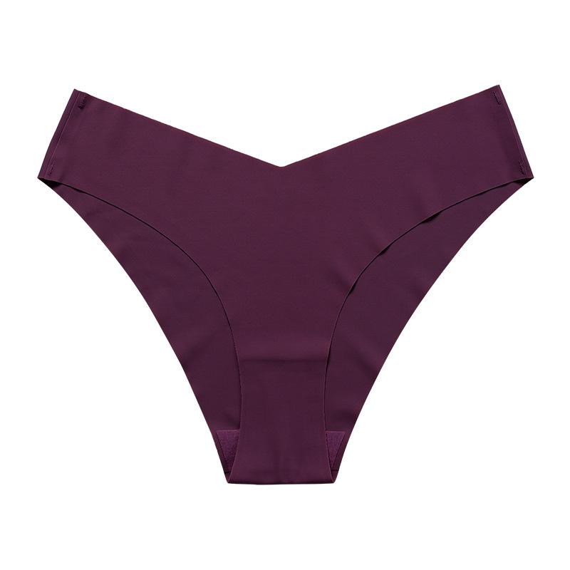 Plus Size Ice Silk Seamless Maternity V-Neck Low Waist One-Piece Sport Breathable Brazilian Panties