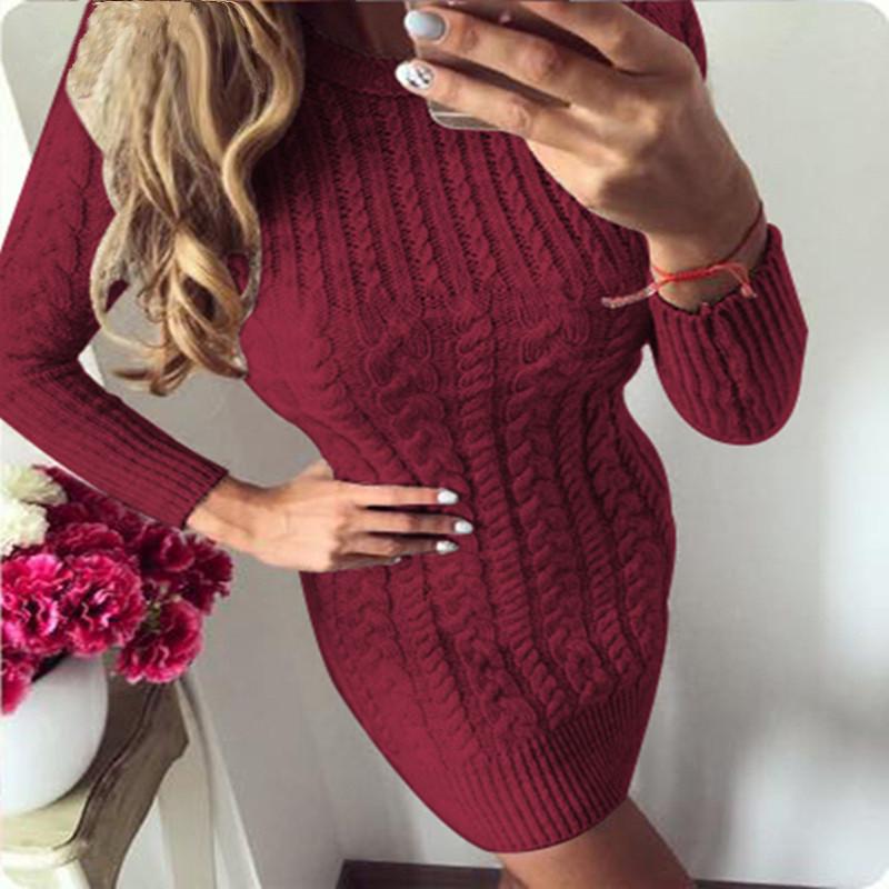 2025 Autumn/Winter Women's Cable Knit Dress