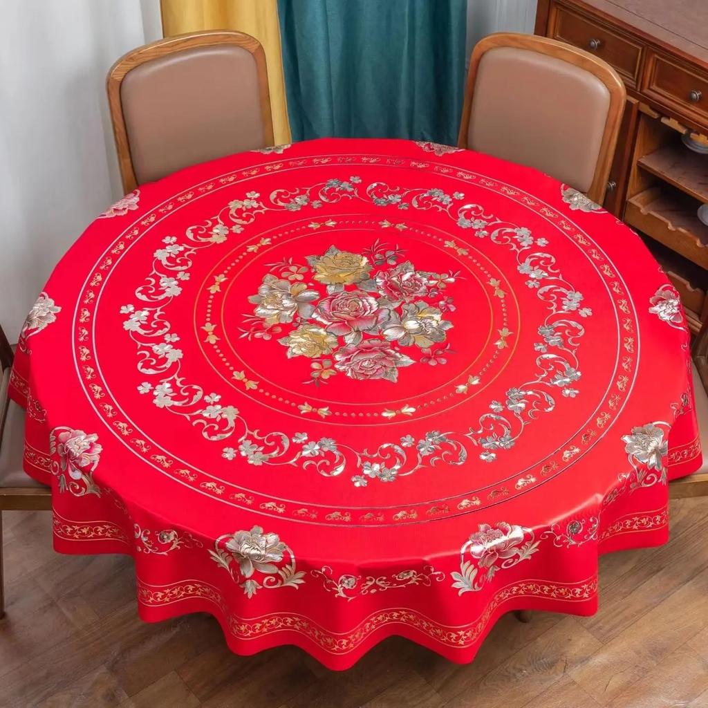 Thickened Circular Square Tablecloth Waterproof Oil Proof Washable PVC Desk Mat Simple Table Cloth for Household Dining Tables