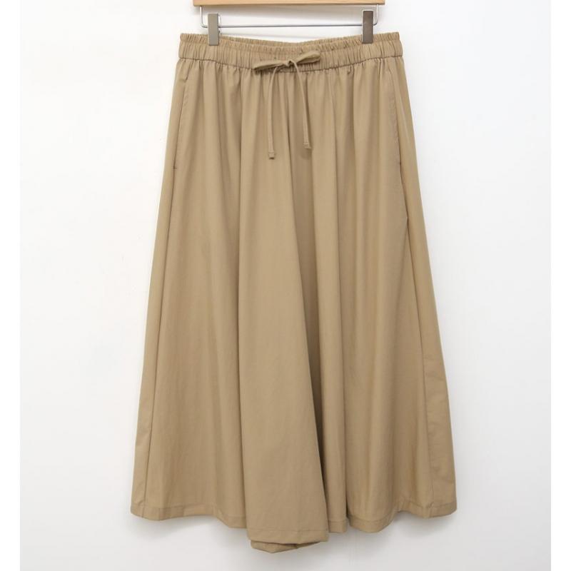Shop   Women S Ribbon waiStband Wide Skirt pantS Beige Dgb Wpt 4597
