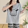 Summer Cool Soft Cute Cartoon Crayon Small New Pajamas Women's Round Neck Short-sleeved Trousers Set Skin-friendly Outer Loungewear