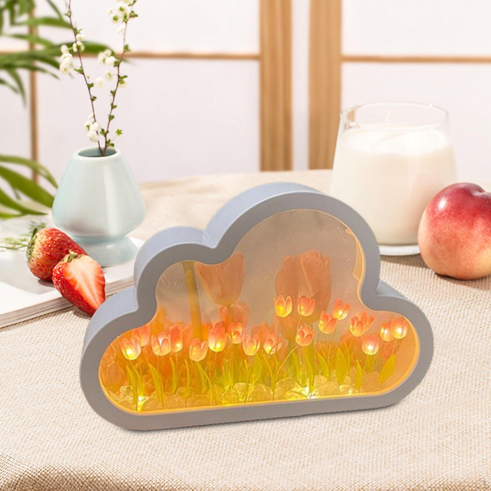 

DIY облако тюльпан зеркало ночник прикроватный ручной подарок на день рождения настольная лампа ночник