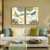 Ethnic Birds Print Canvas Painting Geometric Wall Poster for Living Room Traditional Chinese Pictures Wedding Favor