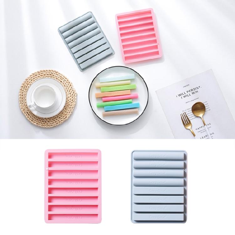 8 Cavities Silicone Chocolate Moulds Crayon Molds Semi-Cylindrical Strip Shaped
