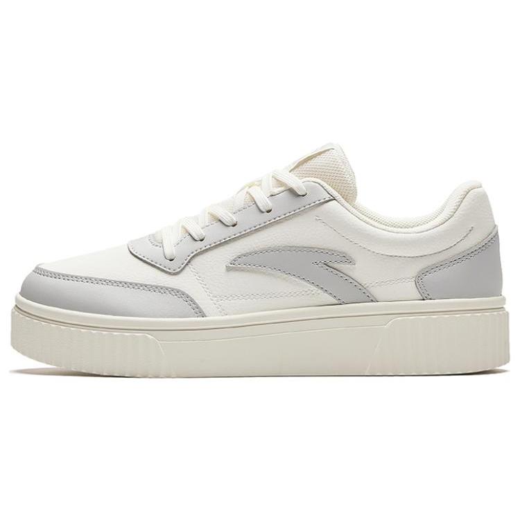 New Anta Life Collection Slip Resistant Low Top Skateboard Shoes Women's White Gray 922228005-5
