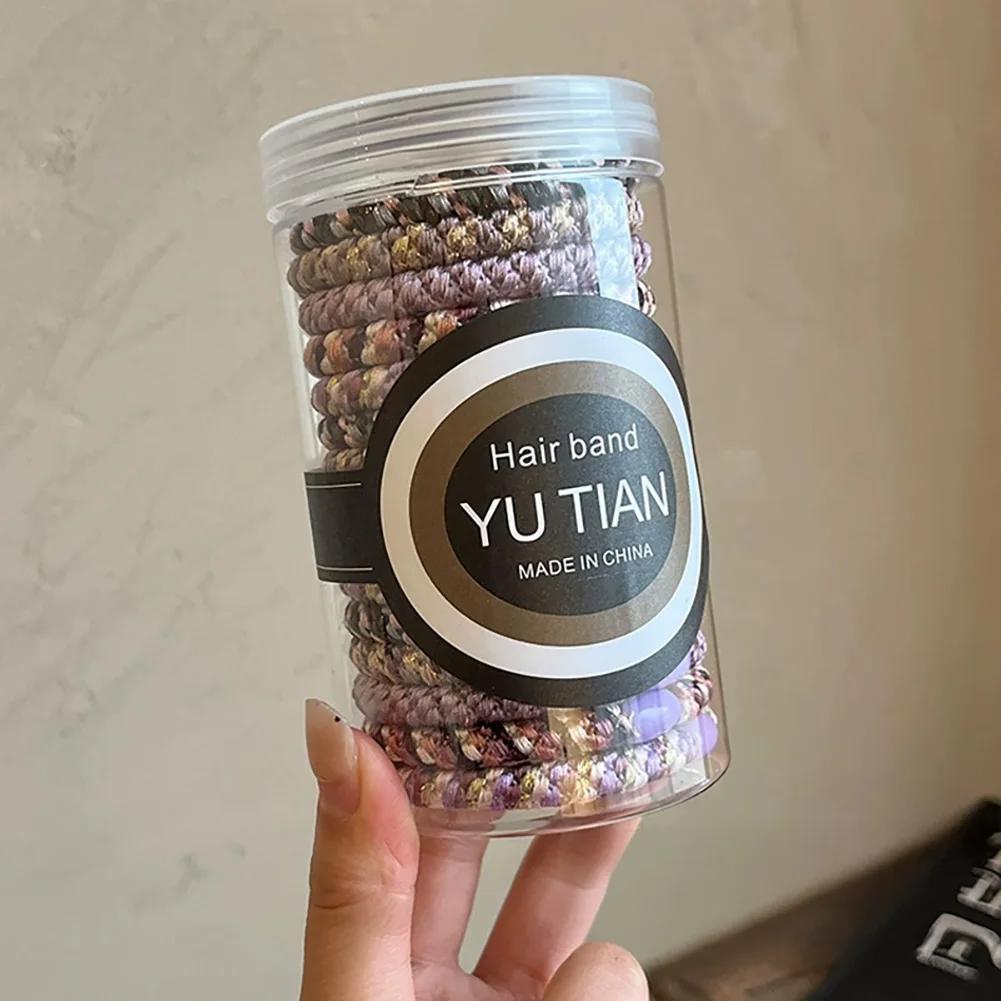 15Pcs Woven High Elasticity Hair Bands for Women's Hair Tie Basic Rubber Bands Thickened High Ponytail Headband Hair Accessories