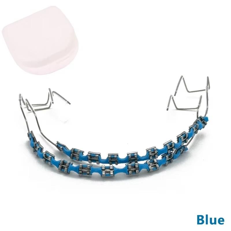1Pair Fake Braces Colorful Brackets For Teeth Temporary Metal Wires Metal Bracket Orthodontic Ligature Ties Dental