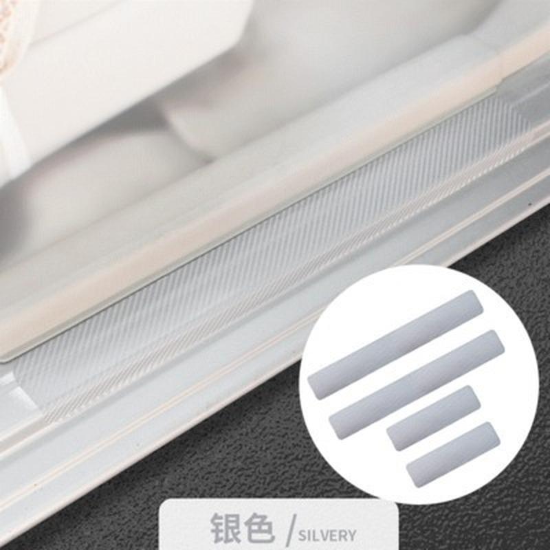 4ks/sada Univerzální samolepky na auto Samolepky na auto na prahu proti poškrábání Carbon Fiber Auto Stickers