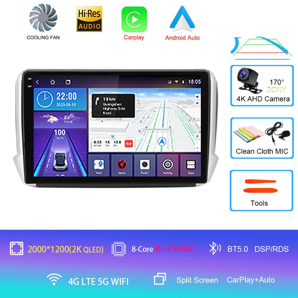 Android 14 For Peugeot 2008 208 Series 2012-2018 Car Multimedia Navigation GPS Carplay 2din Stereo Autoraido Radio 5G WIFI DSP