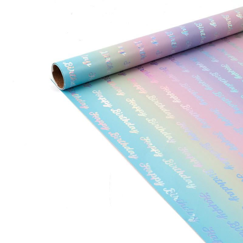 300x43cm Farbverlauf Geschenkpapier Schimmernd Regenbogenpunkte Blumenstrauß Verpackung Geburtstagsparty Dekoration Papier