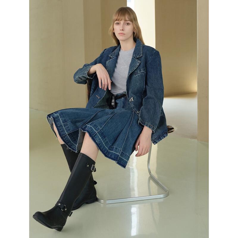ELLE French Denim Blazer Jacket