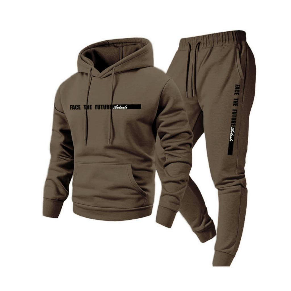 Herren Kapuzenpullover und Jogginghosen Set Lässiger Langarm Pullover Trainingsanzug mit Aufdruck Buchstaben Design für den Alltag