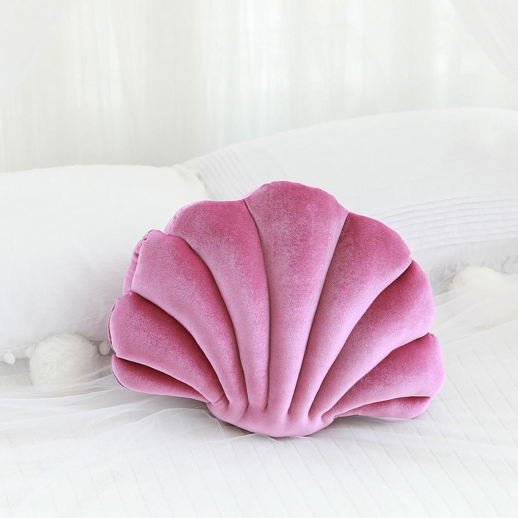 Pillow Cushion Soft Textured Vibrant Color Shell-Shaped Stuffed Throw Pillow Soft Wear Resistant High Elasticity Floor Cushion
