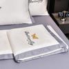 New Washed Ice Silk Embroidered Summer Quilt Four-Piece Summer Quilt Simple Solid Color Air Conditioning Quilt Summer Cool Quilt