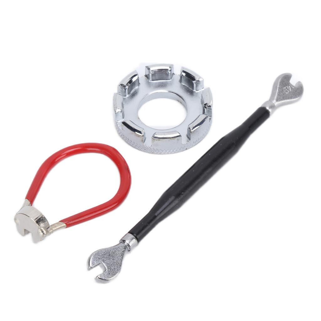 Klucz do szprych rowerowych 8 otworów stalowy narzędzie do szprych rowerowych z czerwonym długim kluczem do szprych rowerowych