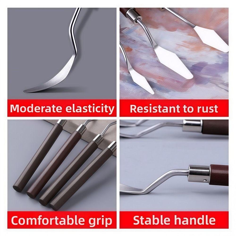 7PCS Stainless Steel Art Oil Painting Scraper Set Lightweight Painting Scraper Set  Drawing Tools