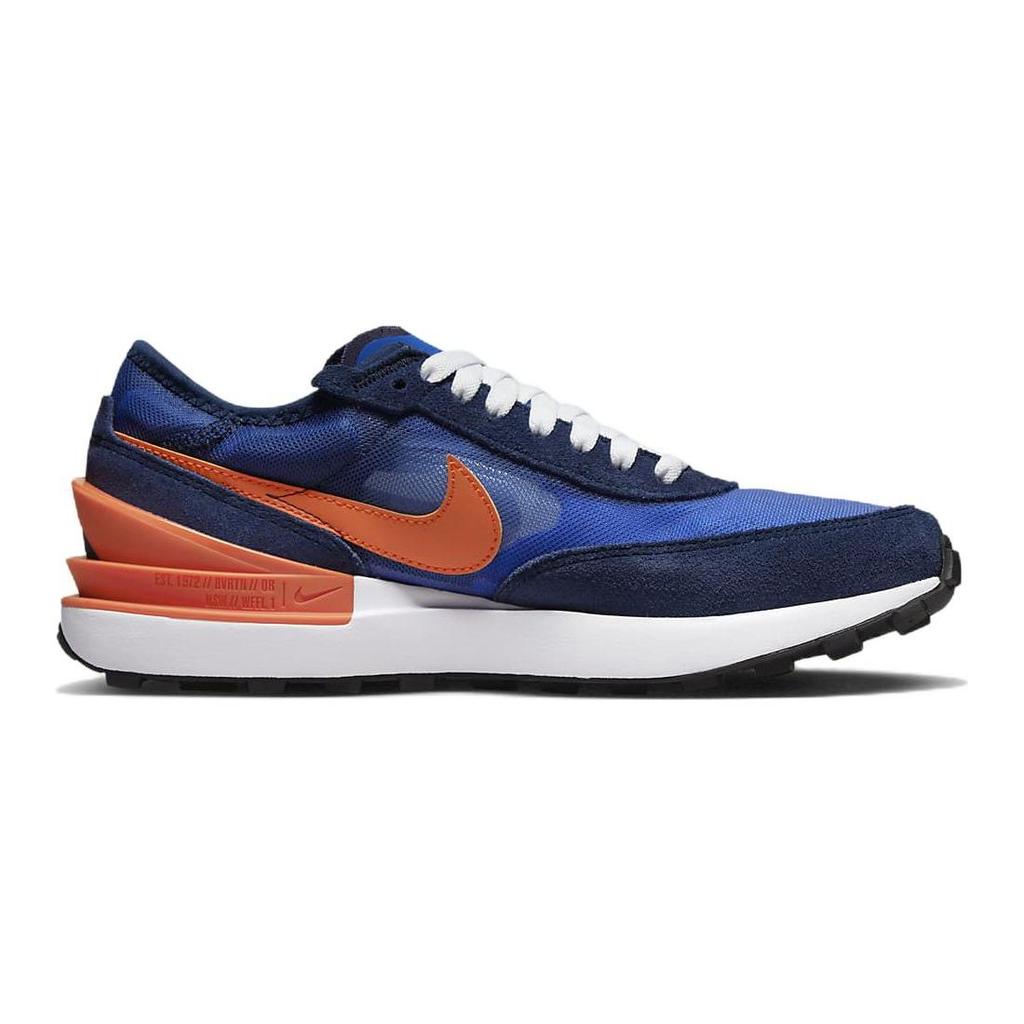 Nike Waffle One Comfortable Sports Cushioning Slip-Resistant Durable Low-Top Lifestyle Shoes Women Sneakers Blue Orange DC0481-402