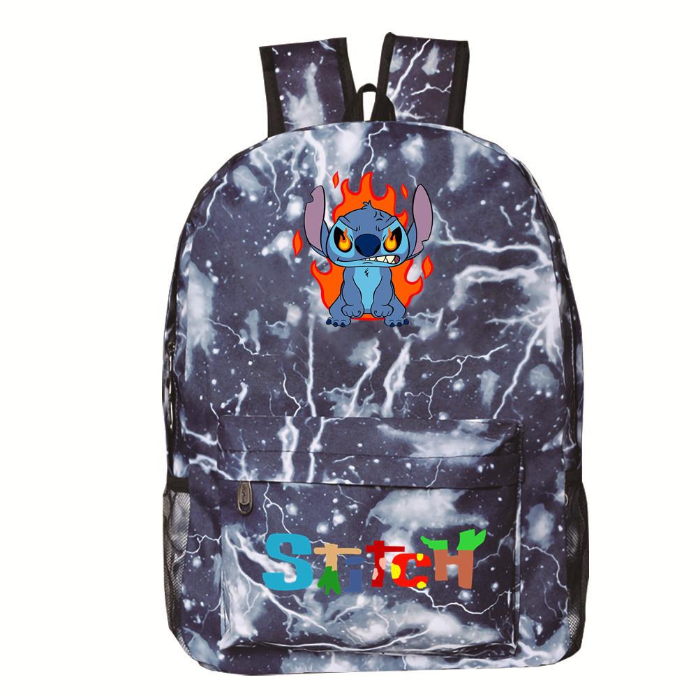 School Bag Cartoon Backpack Star Lightning School Bag Student Polyester Casual Printed Backpack Travel Bag