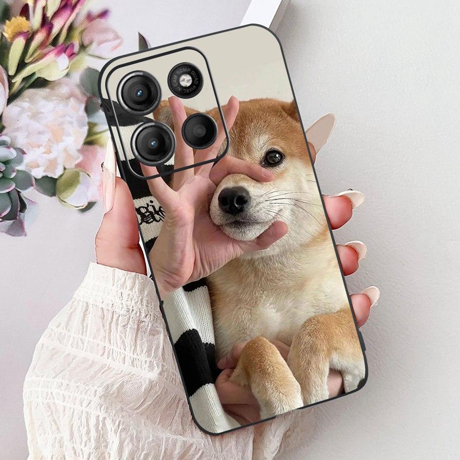 Silicone Case For Motorola Moto G15 G75 2024 Cover Cute Panda Lion Shockproof TPU Phone Cases For MotoG15 MotoG75 G 75 G 15 Etui