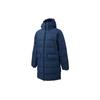 Men's Navy Blue Long Hooded Puffer Coat With Hood And Pockets Winter Outerwear 672437-73