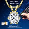 Collana a forma di orecchie di coniglio in Moissanite: Elegante Collana di Lusso con Pendente Rotondo da 1 Carato per Donna