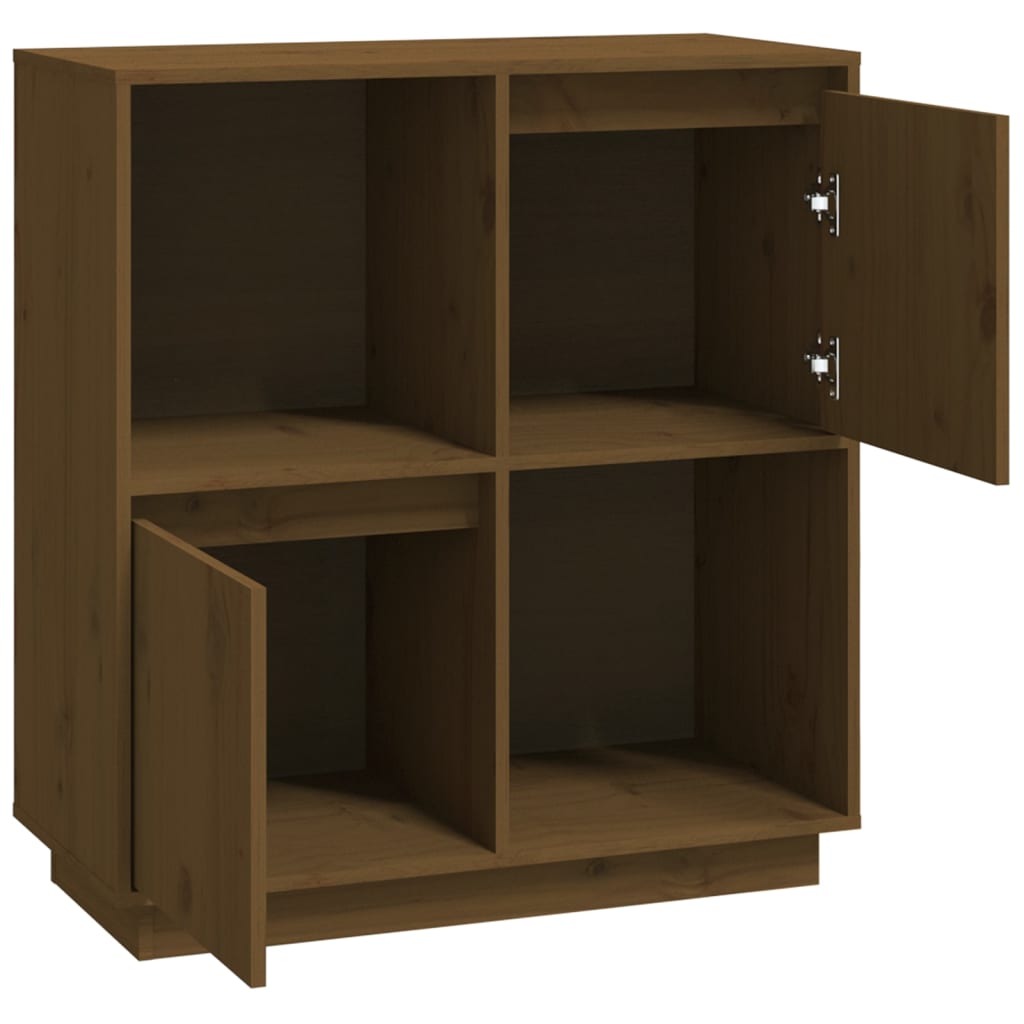 Sideboard Honey Brown 74 X 35 X 80 Cm Solid Pine Wood
