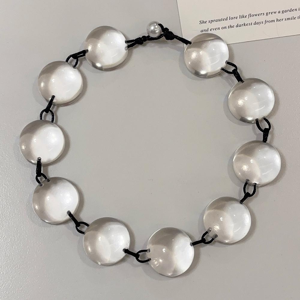 Transparent Plant Resin Semi-Spherical Necklace For Women Exaggerated Fashion Necklace Fashionable Individual Jewelry Accessory