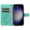 For Samsung Galaxy S24/Galaxy S25 PU Leather Cases Flower Pattern Wallet Stand Phone Cover with Strap