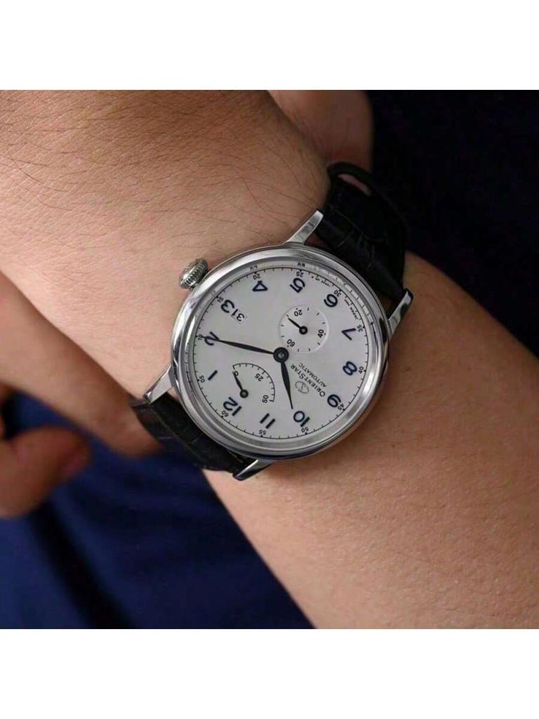 orient Heritage Men's Fashionable Genuine Leather Strap Mechanical Automatic Watch RE-AW0004S00B