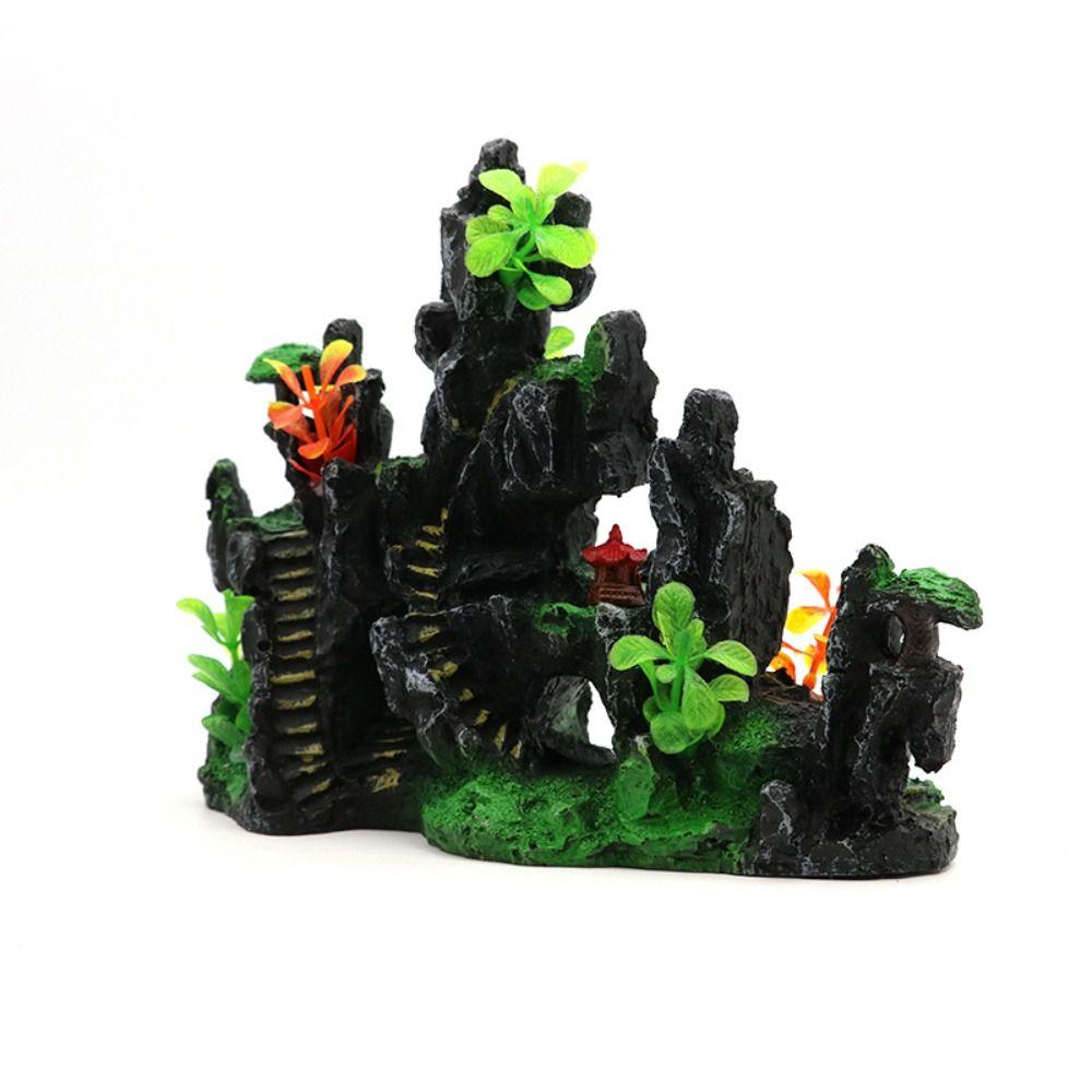 Creative Aquarium Rockery Mountain Decoration Resin Mountain Stone Statue  Landscaping