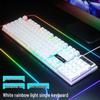 Blue & White Backlit Gaming Keyboard - Full Size Mechanical Feel, Wired USB