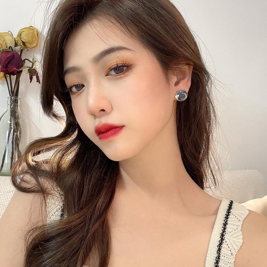 Asymmetric Sun Moon Earrings