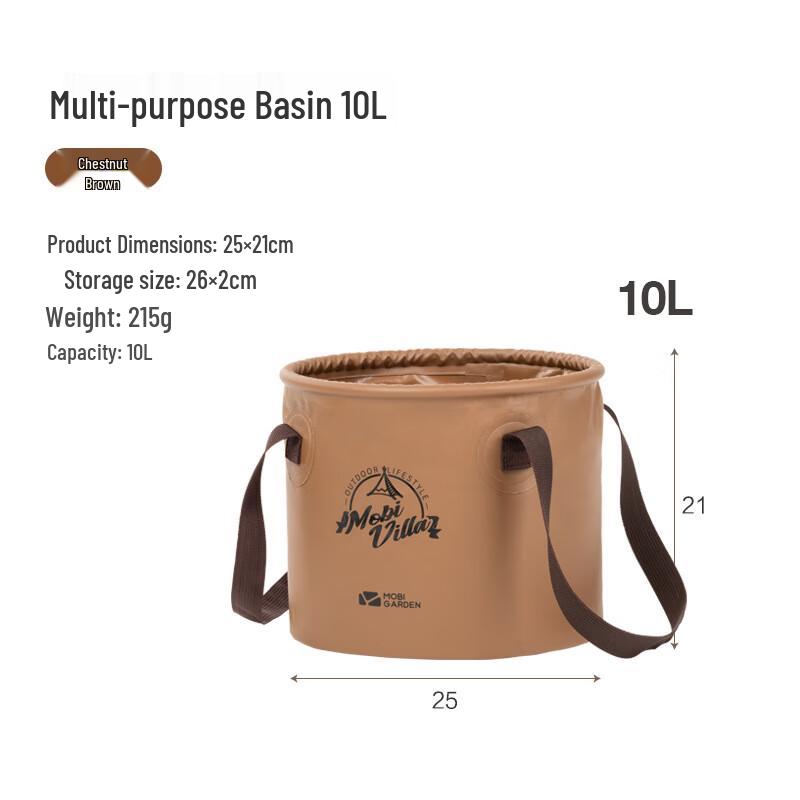 Portable Foldable Outdoor Camping Water Bucket 10L