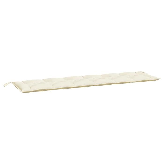 VidaXL Coussin de Banc de Jardin, Revêtement de Banc avec Jeux de Cordes, Coussin d'Extérieur Imperméable, Crème 200x50x7 cm 361642