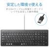 ELECOM Keyboard Wired Pantograph Compact Keyboard Black TK-FCP097BK