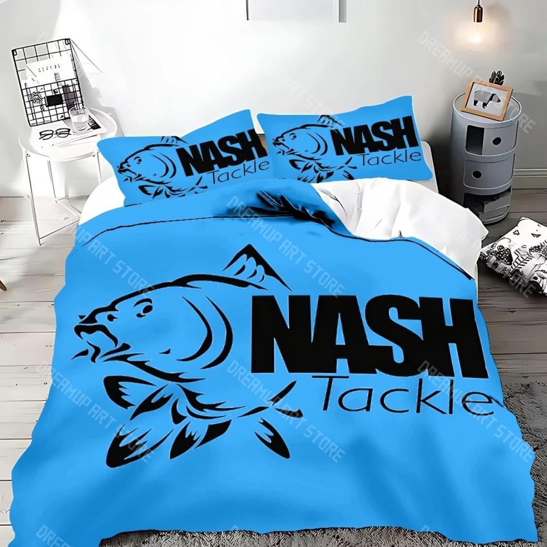 3D geprinte Vissen Nash Beddengoedset Volwassene Jongen Meisje Nash logo Dekbedovertrek Kussensloop Slaapkamerdecoratie Cadeau Eenpersoons Tweepersoons Groot EU Single 90x200cm