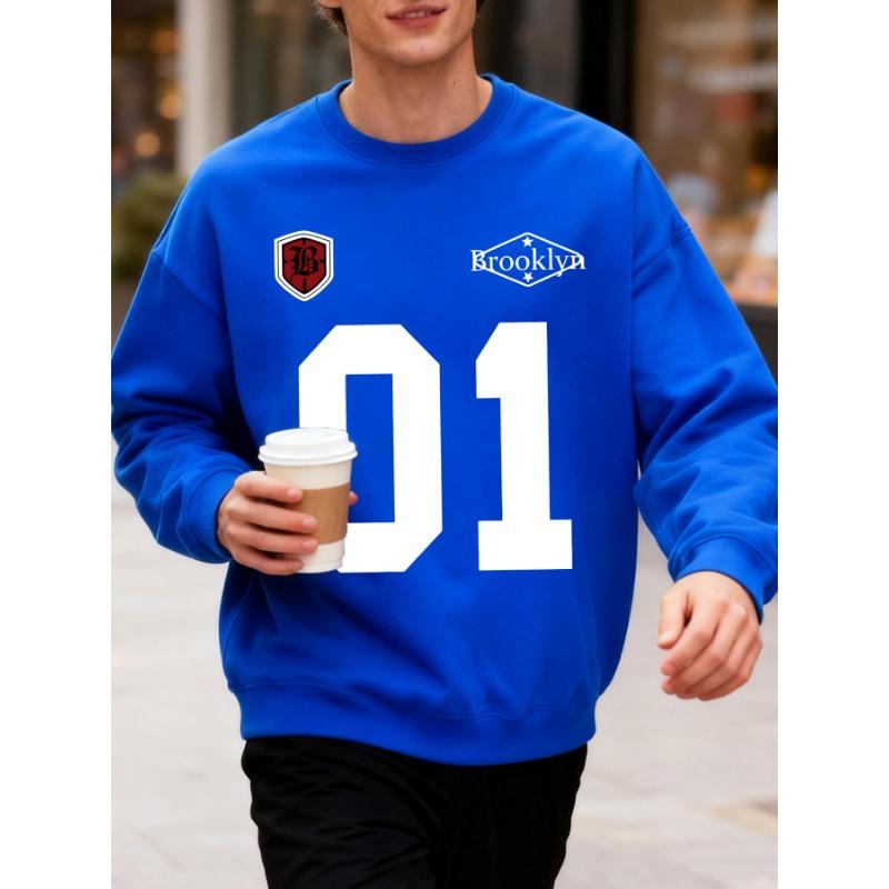 2026 Brooklyn Number 01 Print Male Sweatshirt Street Fashions Pullovers Autumn Oversized Tops Casual Crewneck Unisex Clothes