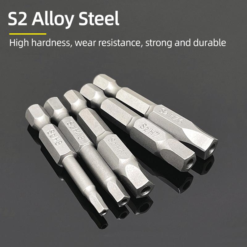 Magnetic Pentagonal Screwdriver Bit Set With Hole 1/4" Hex S2 Steel 50mm Security Torx Drill Bits Ratchet Wrench Hand Tools