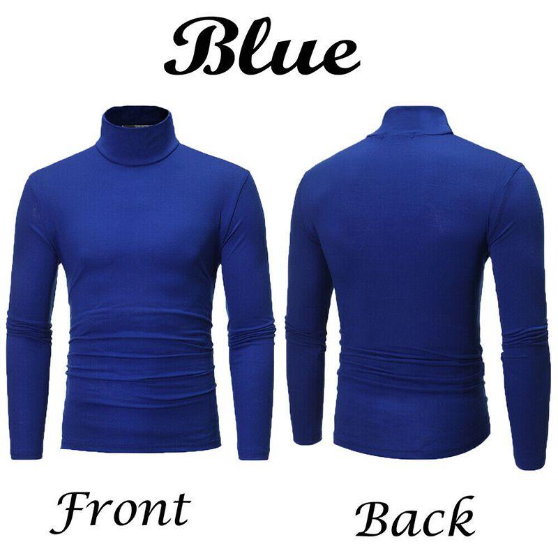 Men's Warm High Neck Solid Color Pullover Jumper Sweater For A Stylish Look