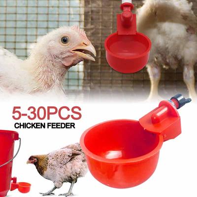 30PCS Automatic Drinker Plastic Chicken Duck Drinking Cup Chicken Feeder Bowl Poultry Farm Water Drinking Cups Easy Installation