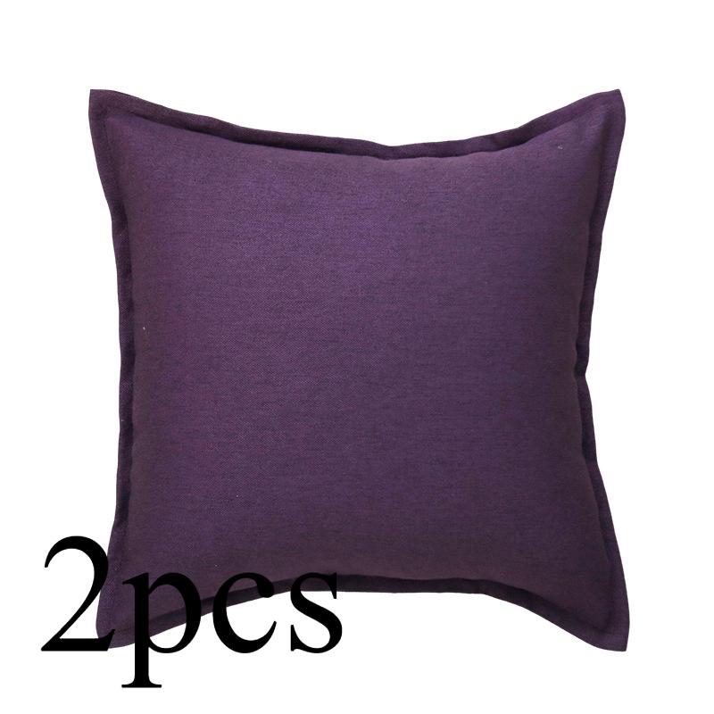 2 STÜCKE/SET Streng Ausgewähltes Kissen mit Saum in Leinenoptik, Kissenbezug für Wohnzimmer, Sofa, Bettwäsche, Unifarbener Kissenbezug ohne Kissenfüllung