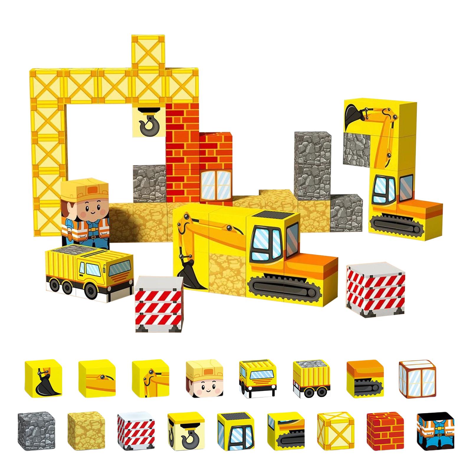 Магнитные кубики с железным ящиком для хранения Дорожные магнитные конструкторы для мальчиков и девочек 3-5 лет