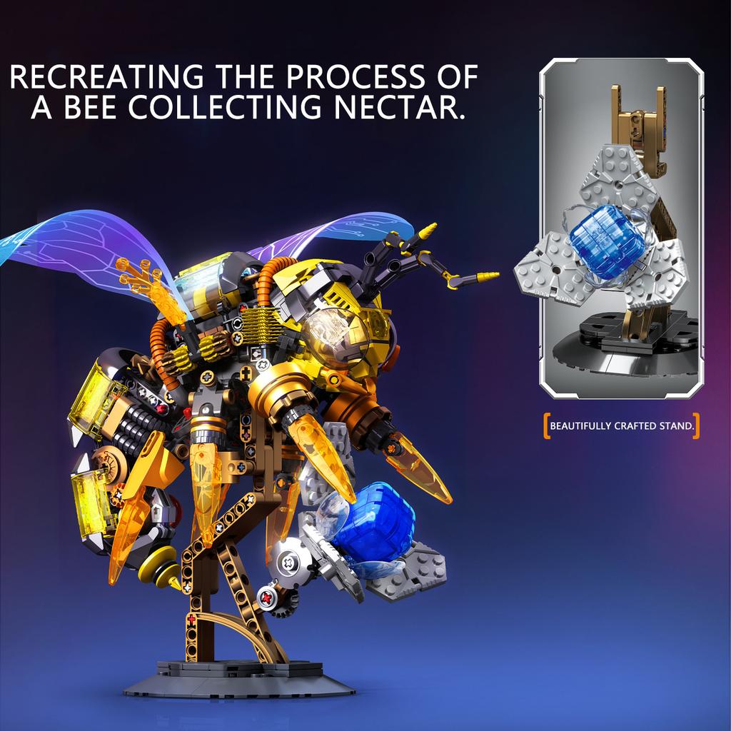 Non-Toxic Sembo Block 637Pcs Moc Animal Series Robot Building Blocks Bee Model Mecha Building Bricks Ornament Children Toy Kids Halloween Gift