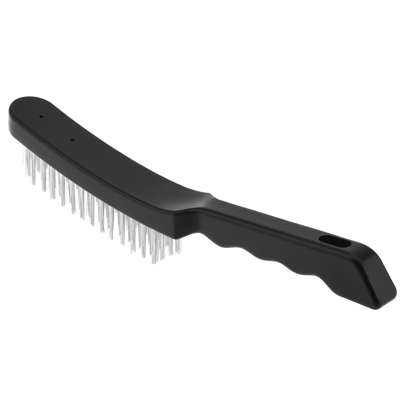 

Оцинкована сталева дротяна щітка для очищення від іржі, видалення зварювального шлаку, фарби з ергономічною ручкою Металева дротяна щітка чорний