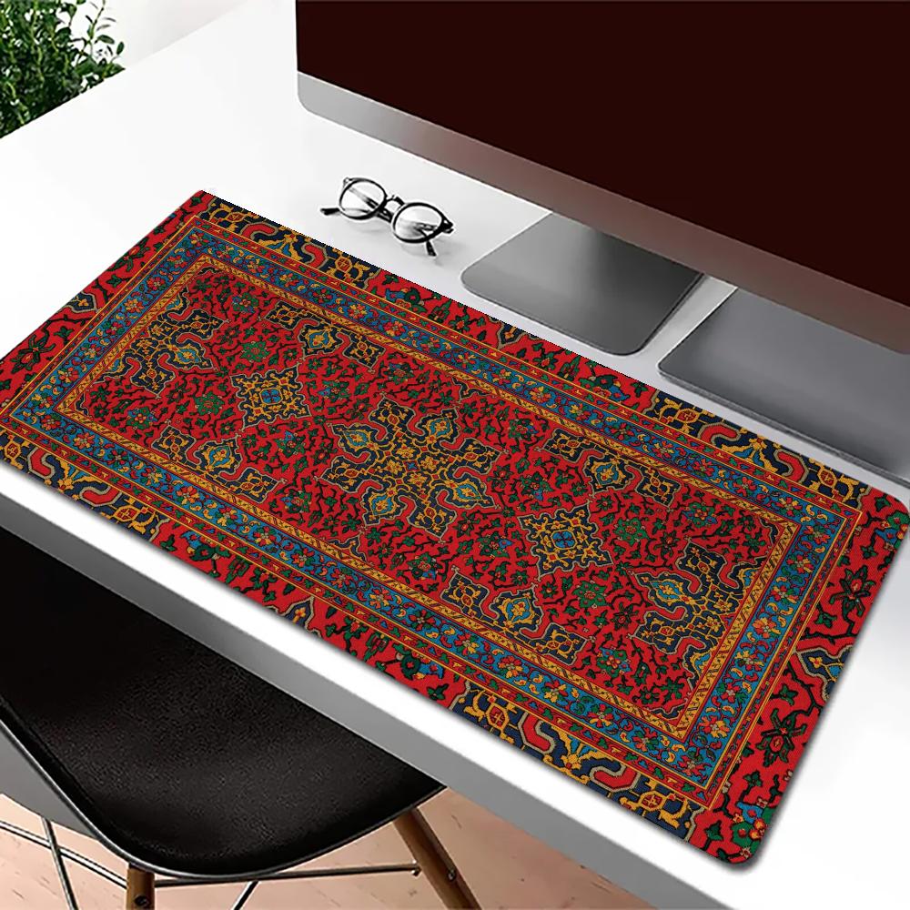 Persian Rug Carpet Red Mousepad Speed Office Desk Accessories Gaming Mats Mouse Carpet Mouse Mat Desk Pad Set Up Computer