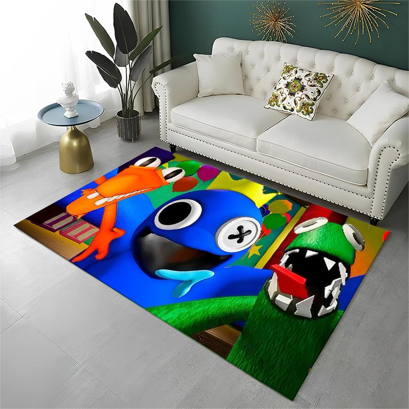 Game R-Rainbow Friends Cartoon Carpet Rug for Playroom Bedroom Living Room Sofa Home Decor,kid Area Rug Non-slip Floor Mat