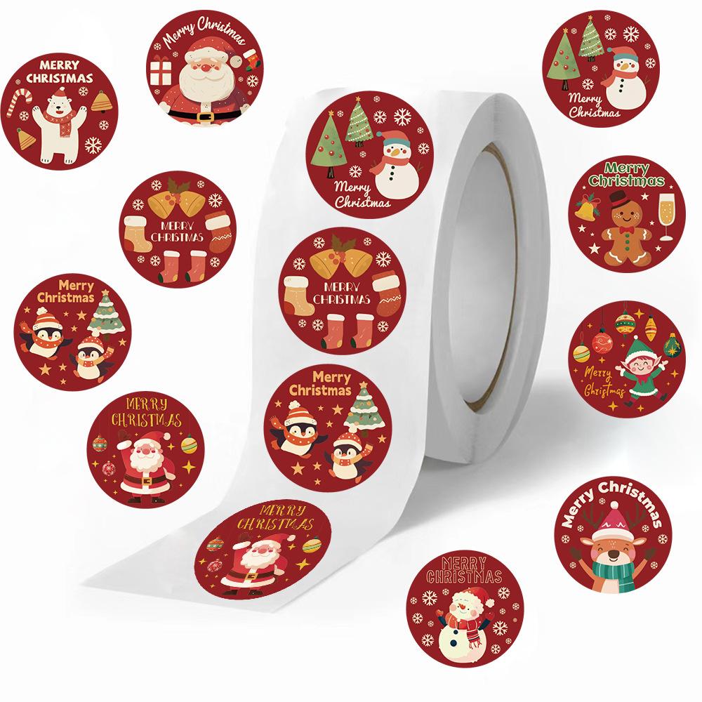 

500 листов/рулон Рулонная лента Рождественская подарочная печать Сделай сам Декоративный конверт Водонепроницаемая